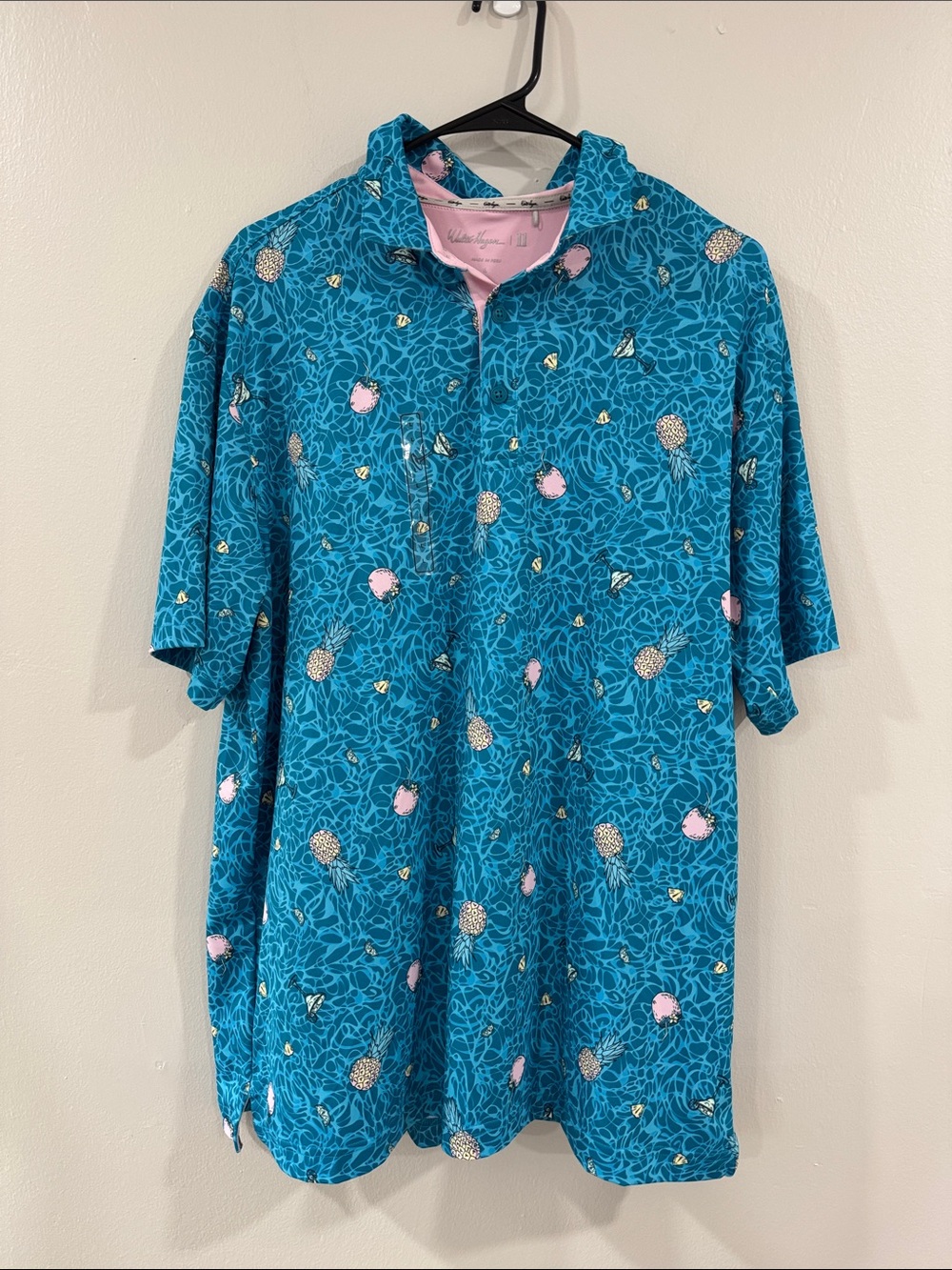 NWOT Walter Hagen Mens golf short-sleeve polo vibrant vacation print